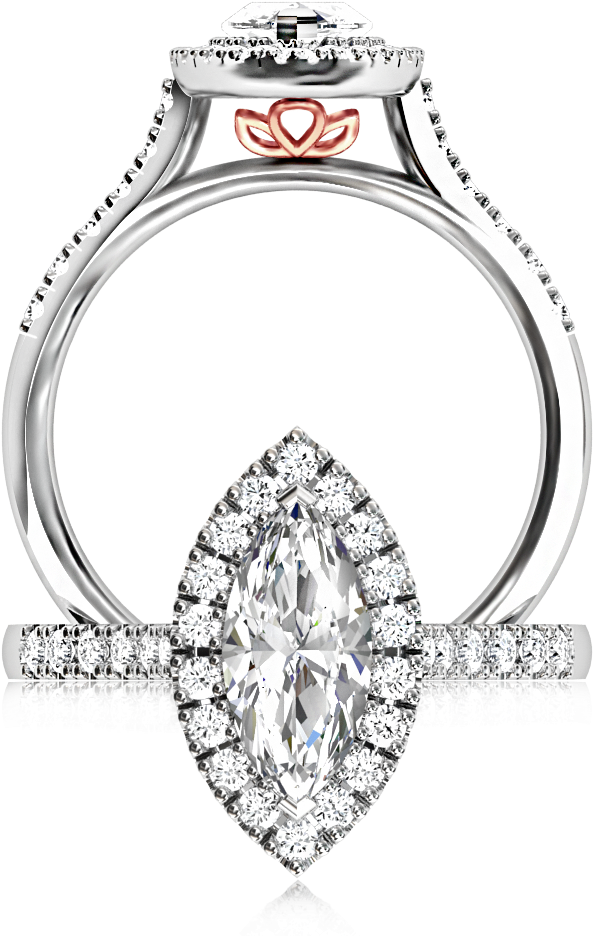 Previous - Next - Pear Halo Diamond Ring (1024x1024), Png Download