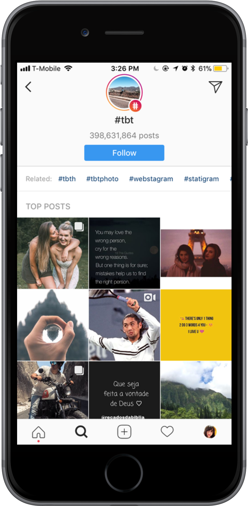 Now When You Search A Hashtag A Blue “follow” Button - Iphone (2000x2000), Png Download