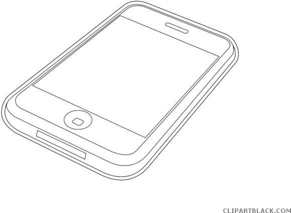Iphone 7 Clipart Black And White - Smartphone (700x509), Png Download