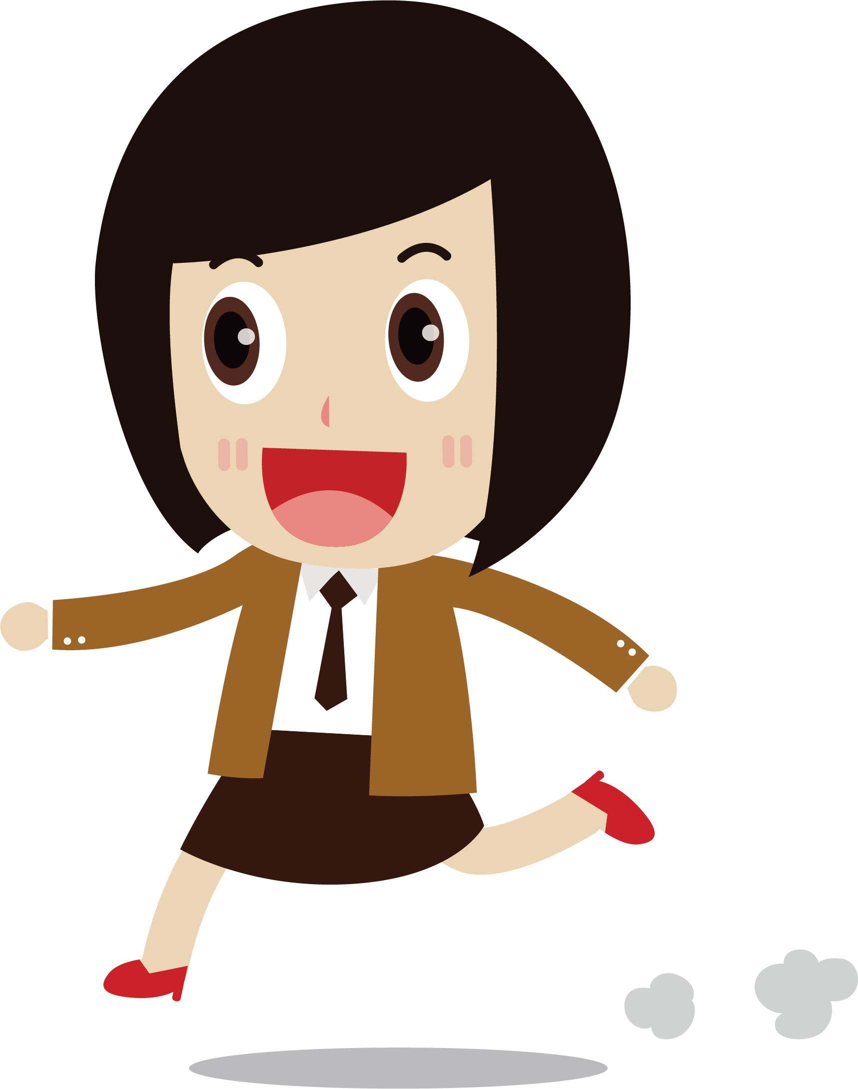 Short Hair Clipart - Girl With Short Hair Cartoon (1717x2179), Png Download