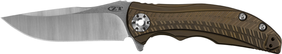 Zero Tolerance 0609 Flipper Pocket Knife Bronze Titanium - Zt 0609 (1020x400), Png Download