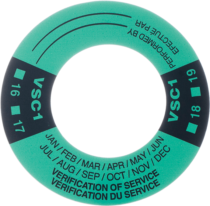 Green, 1 3/8\ - Fire Extinguisher Verification Of Service Collar (700x700), Png Download