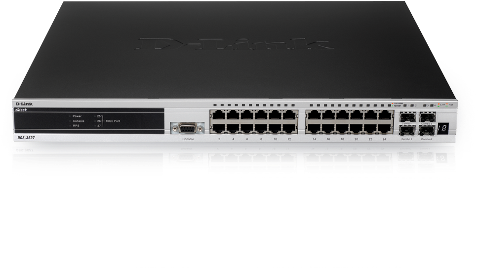 Dgs 3627g 24 Port Xstack L3 Sfp Stackable Managed Switch - D Link (1664x936), Png Download