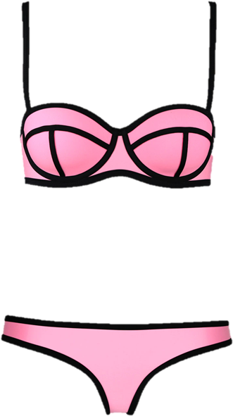 Banner Royalty Free Download Bikini Clip River Island - Bathing Suit With Black Lines (507x648), Png Download