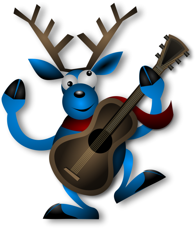Guitar Reindeer Png (687x800), Png Download