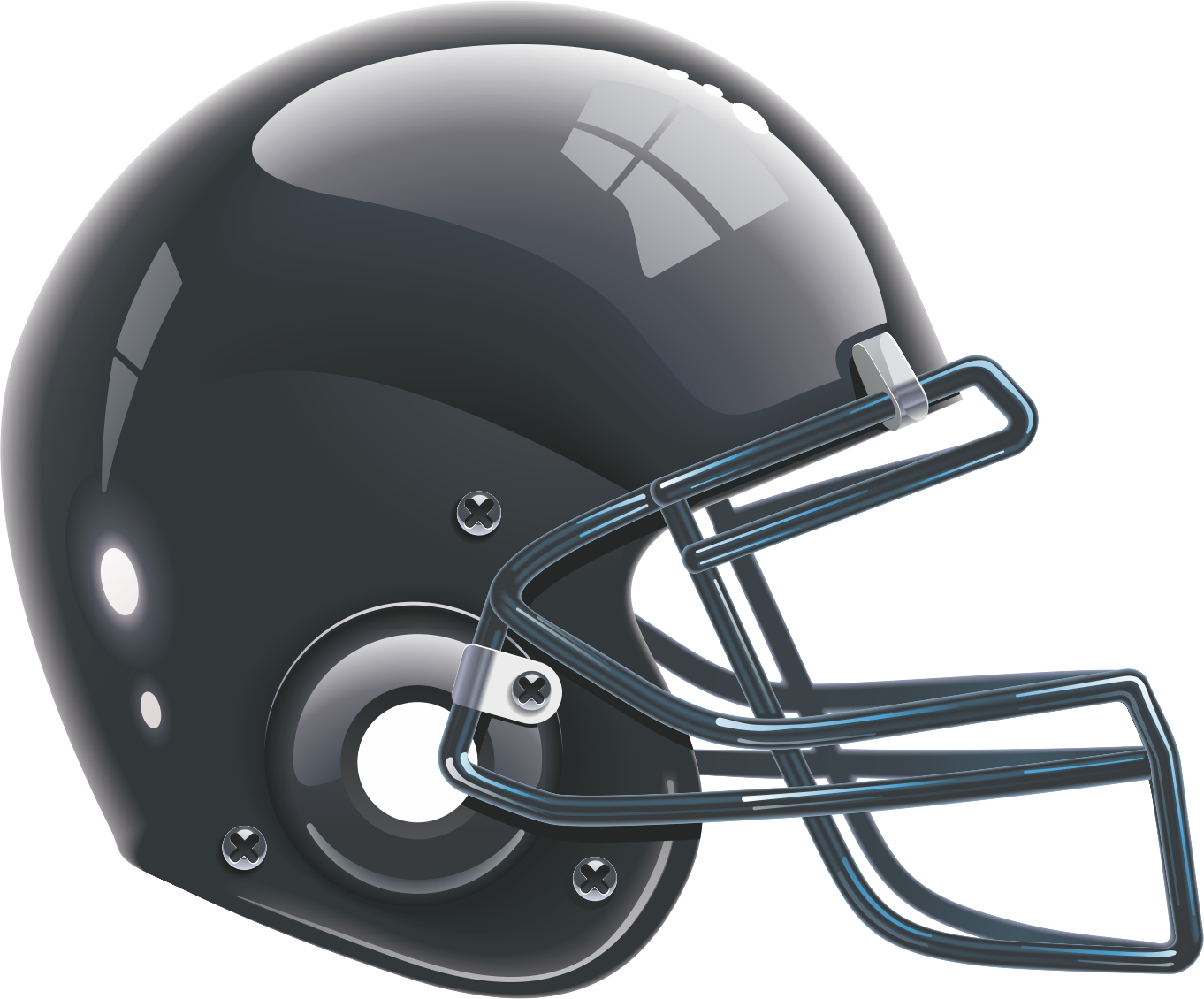 Brampton Bulldogs - Black Football Helmet Png (1362x1130), Png Download