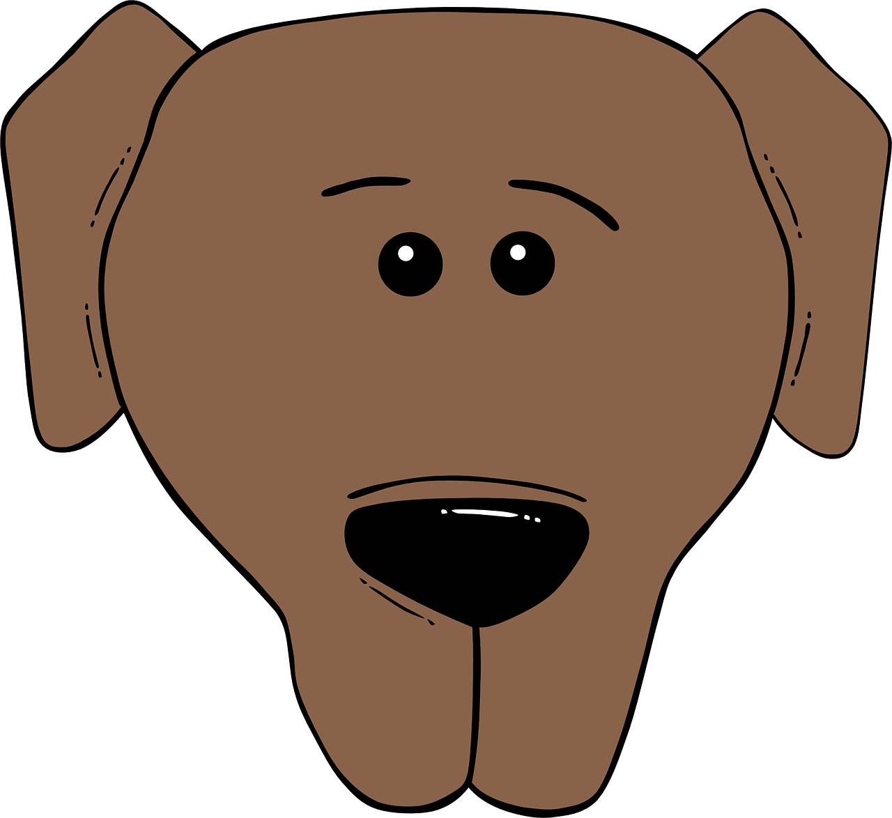 Dog Cartoon Head - Cartoon Dogs Face (600x550), Png Download