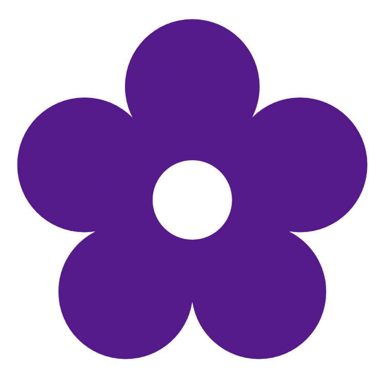 Dark Clipart Purple Heart - Purple Flower Clipart (757x750), Png Download