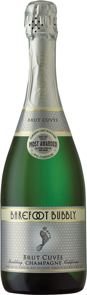 Featuring Brut Cuvee Champagne - Barefoot Bubbly Brut Cuvée Champagne (473x1200), Png Download