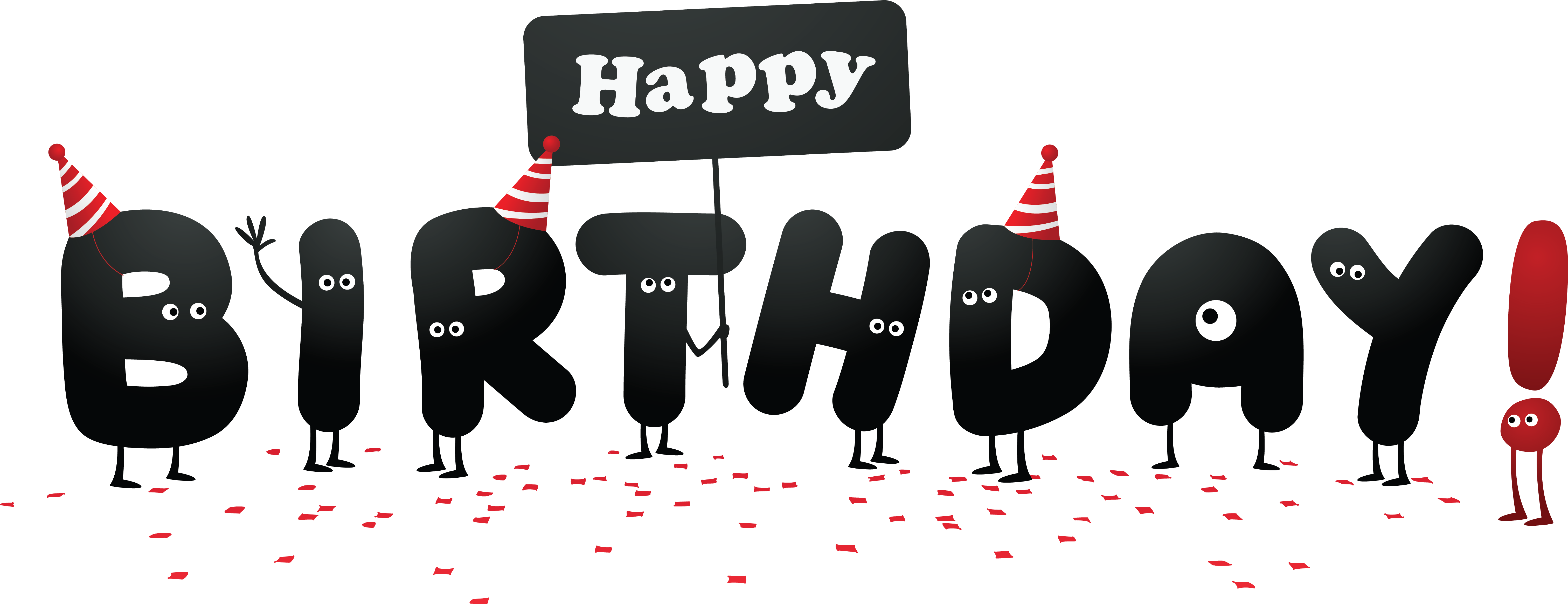 Funny Happy Birthday Without Shadows Clipart Picture - Happy New Year 2012 (6255x2591), Png Download