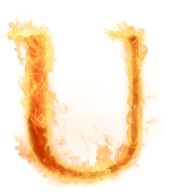 Free Photo Editing Effects - Burning Letter U Png (355x400), Png Download