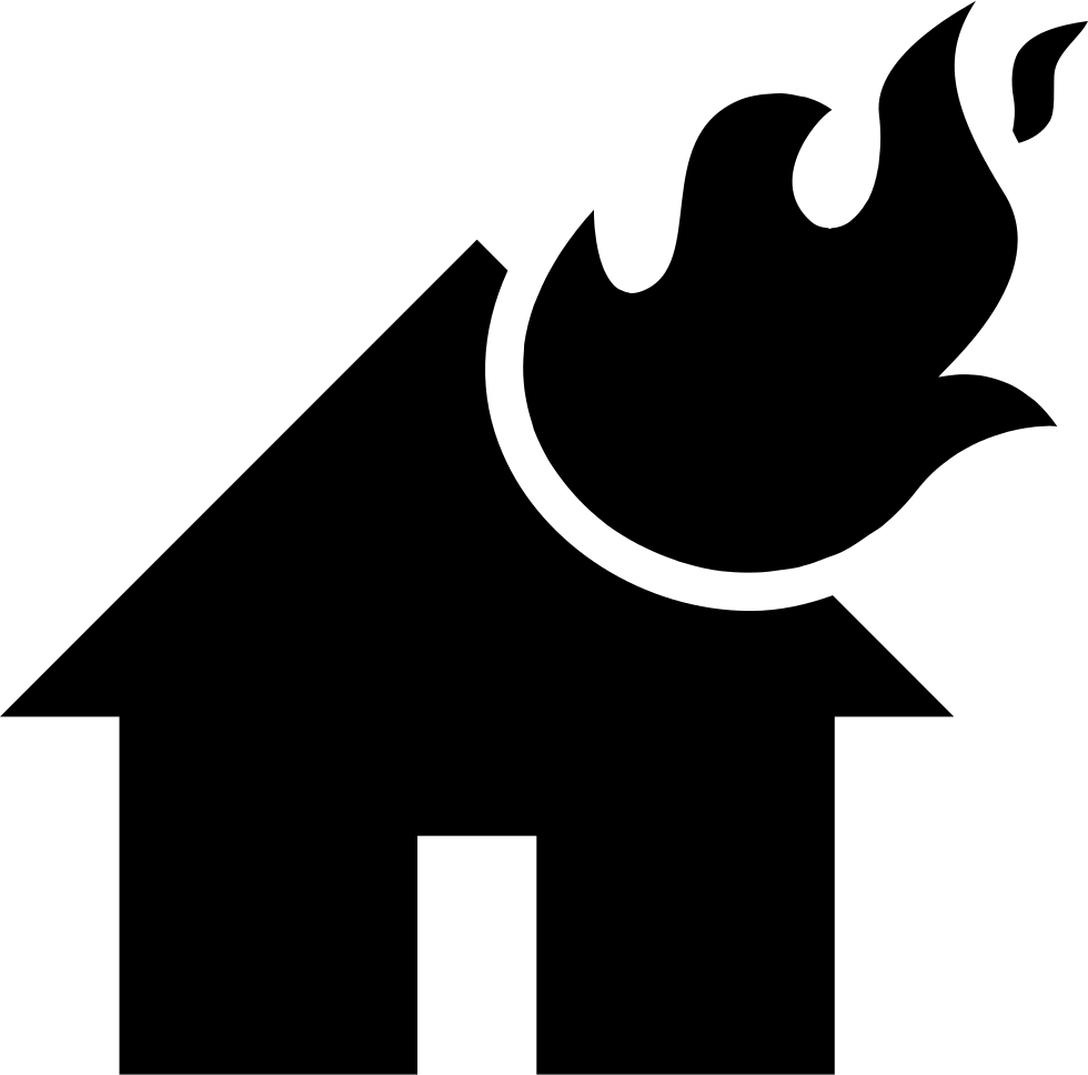 Flames On A Burning House Comments - Burning House Icon (980x968), Png Download