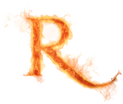 Burning Letter R Psd26679 - Fire Letter R Png (400x338), Png Download