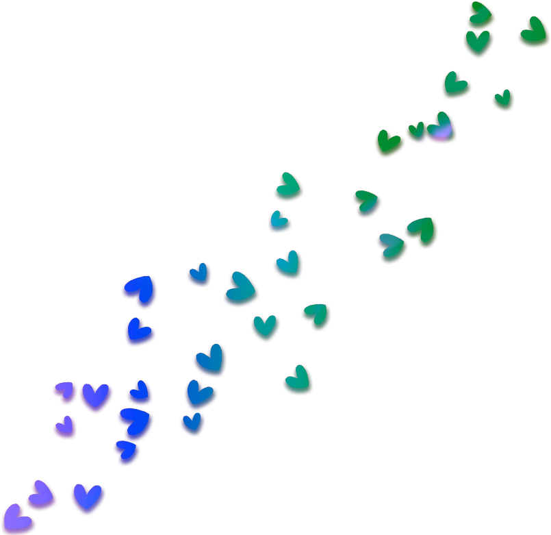 Mq Blue Green Purple Hearts Heart Falling - Clip Art (1024x1024), Png Download