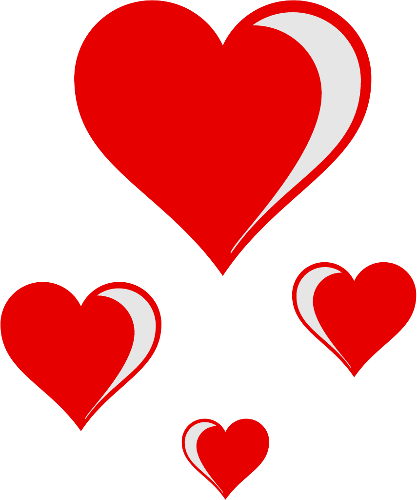 Hearts Png - Valentine Hearts Clip Art (855x1024), Png Download