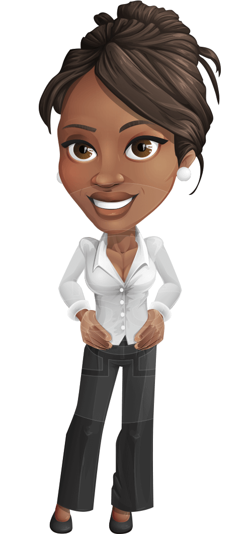Chloe As Miss Profit - African American Female Character Png (565x1060), Png Download