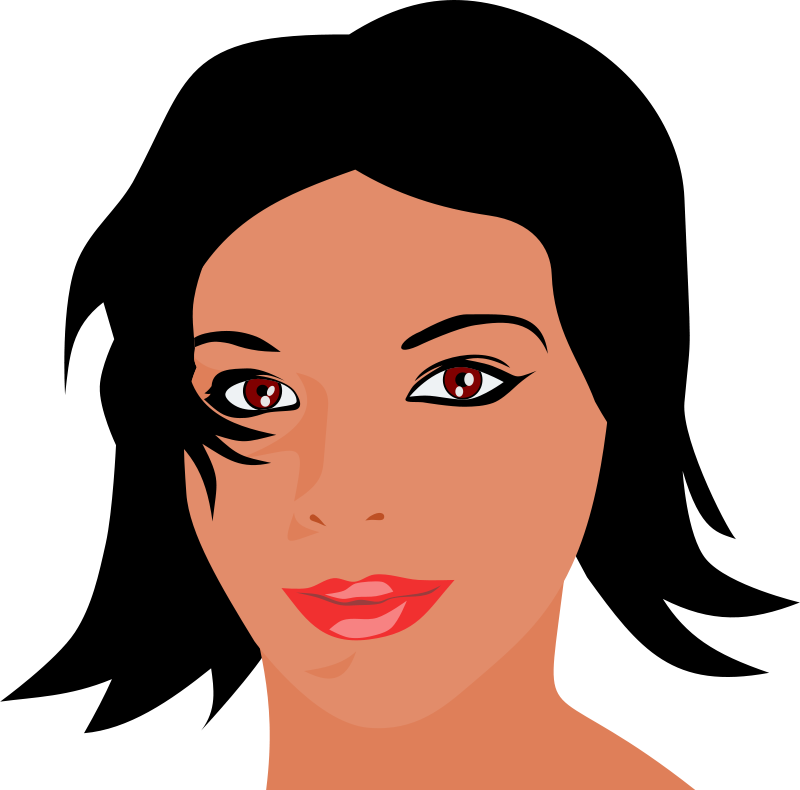 Clipart Woman Black Hair (800x790), Png Download