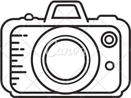 Vintage Camera Drawing Png - Line Art (550x550), Png Download