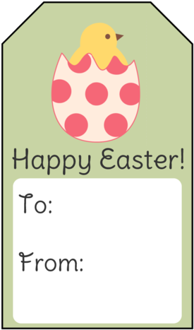Happy Easter Chick Gift Tag - Gift (308x500), Png Download