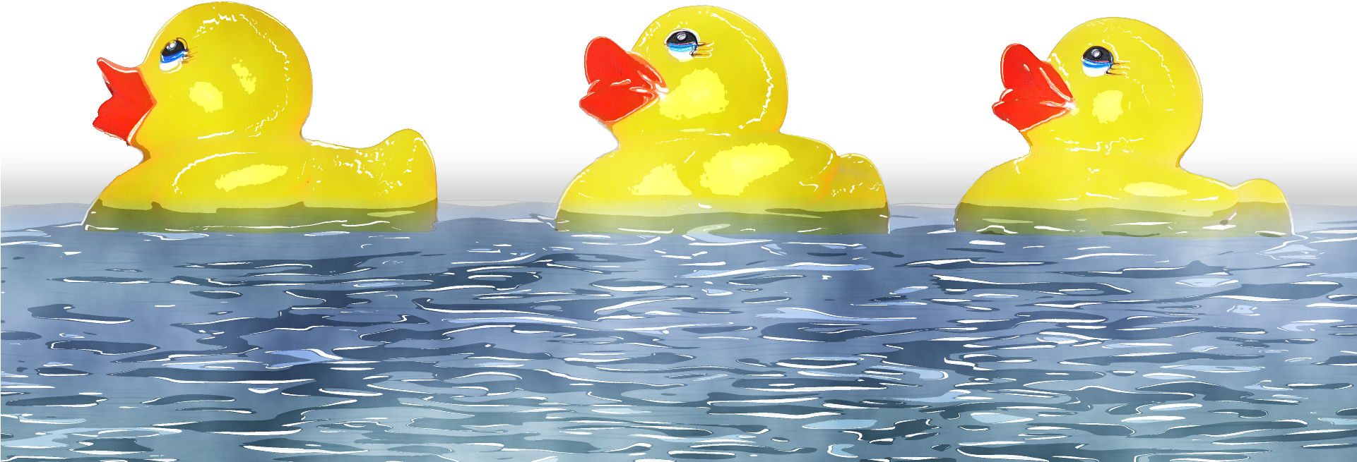 Ducks Clipart Blue - Watercolor Painting (1920x688), Png Download