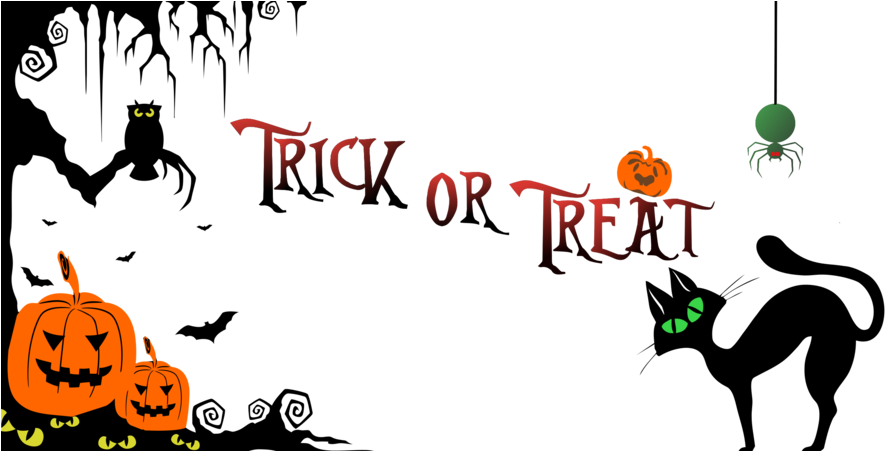 Download Halloween Banner Png Clipart Halloween Trick - Trick Or Treat Halloween Clip Art (900x450), Png Download