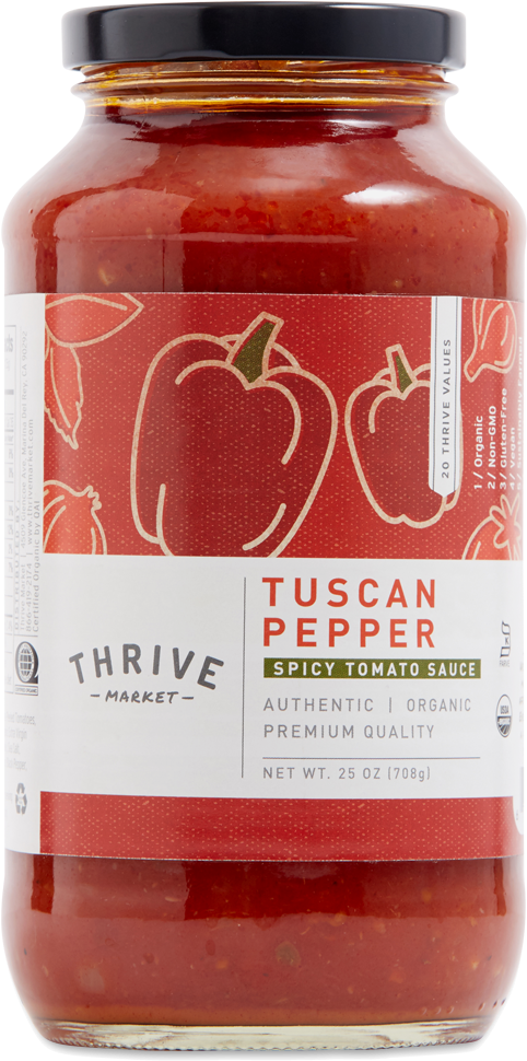 Organic Tuscan Pepper Pasta Sauce - Tomato Sauce (1200x1200), Png Download