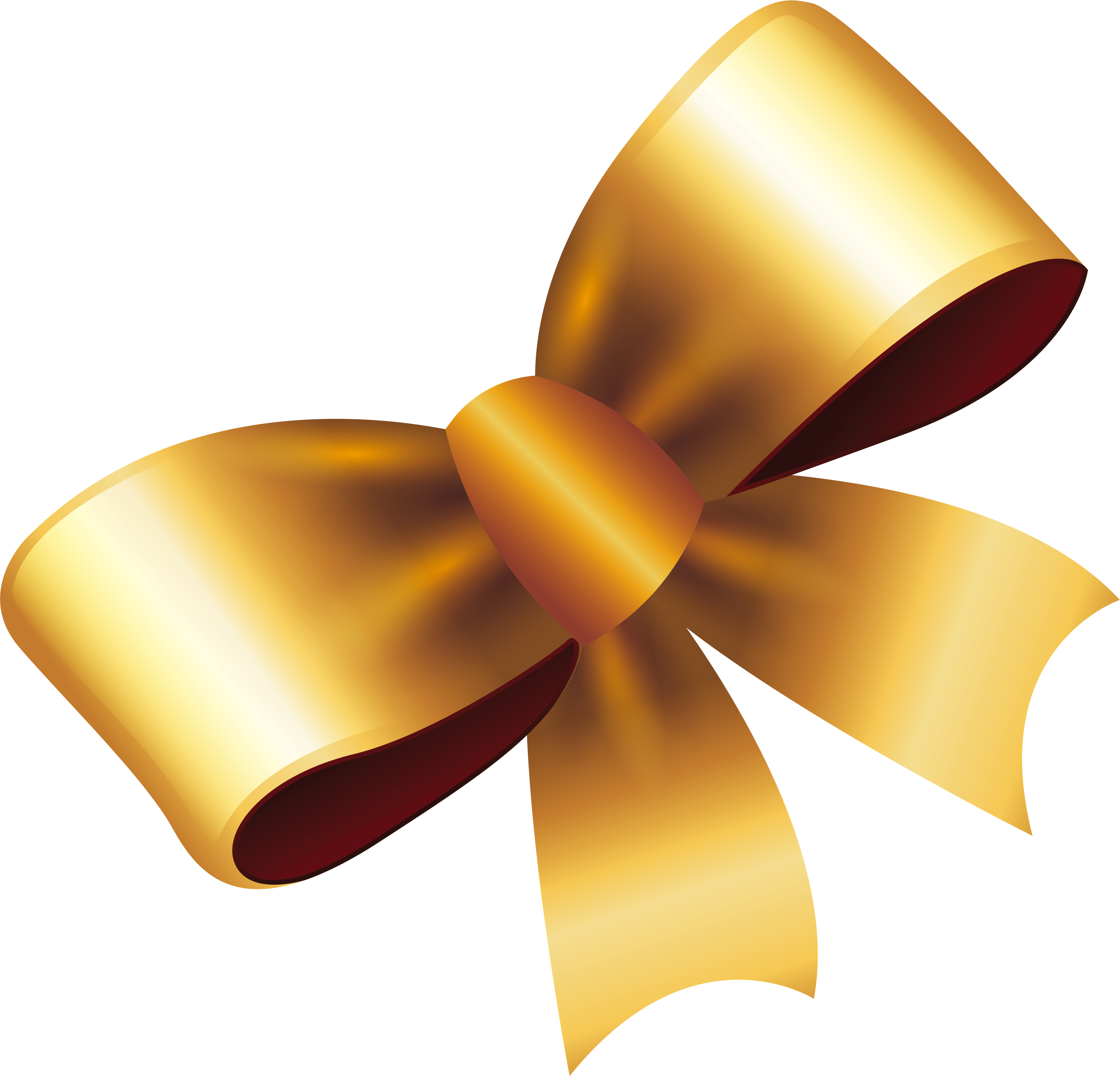 Gold Gift Bow Png Svg Royalty Free Download - Laço Dourado Em Png (2855x2743), Png Download