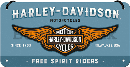 Wall Hanging Sign - Harley Davidson - Wings Poster Print (36 X 12) (500x500), Png Download