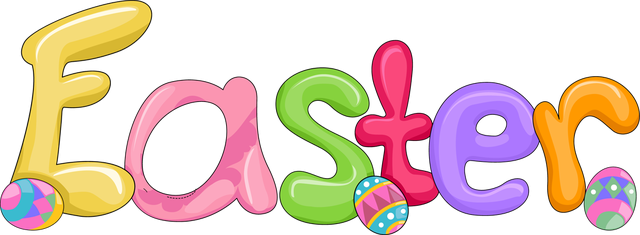 Easter Word Art (640x235), Png Download