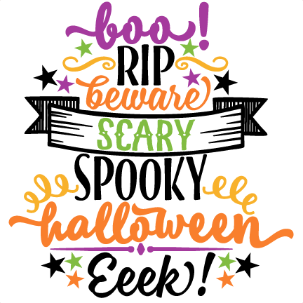 Halloween Word Art Svg Scrapbook Cut File Cute Clipart - Cute Halloween Word Art (432x432), Png Download