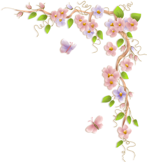 Corner Flower Transparent (467x515), Png Download