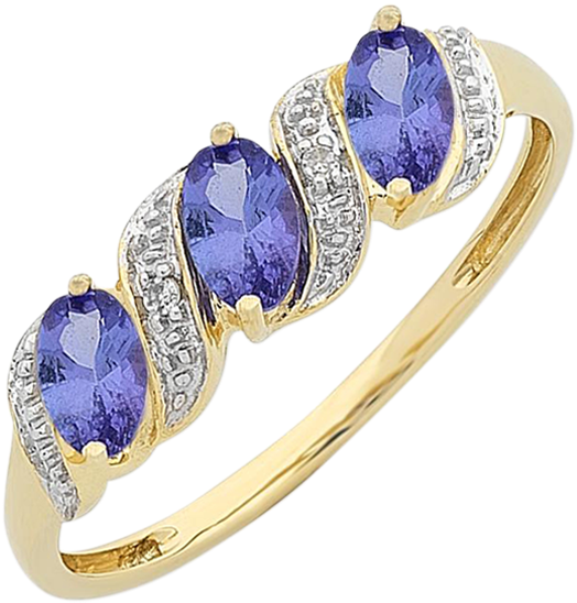 Yellow Gold Tanzanite And Diamond Ring - Pre-engagement Ring (606x774), Png Download