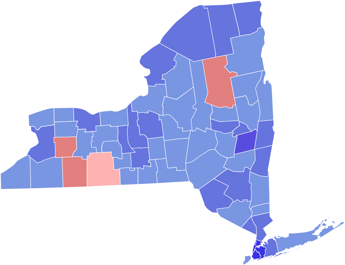2006 United States Senate Election In New York - New York 2016 Election Results (1200x919), Png Download
