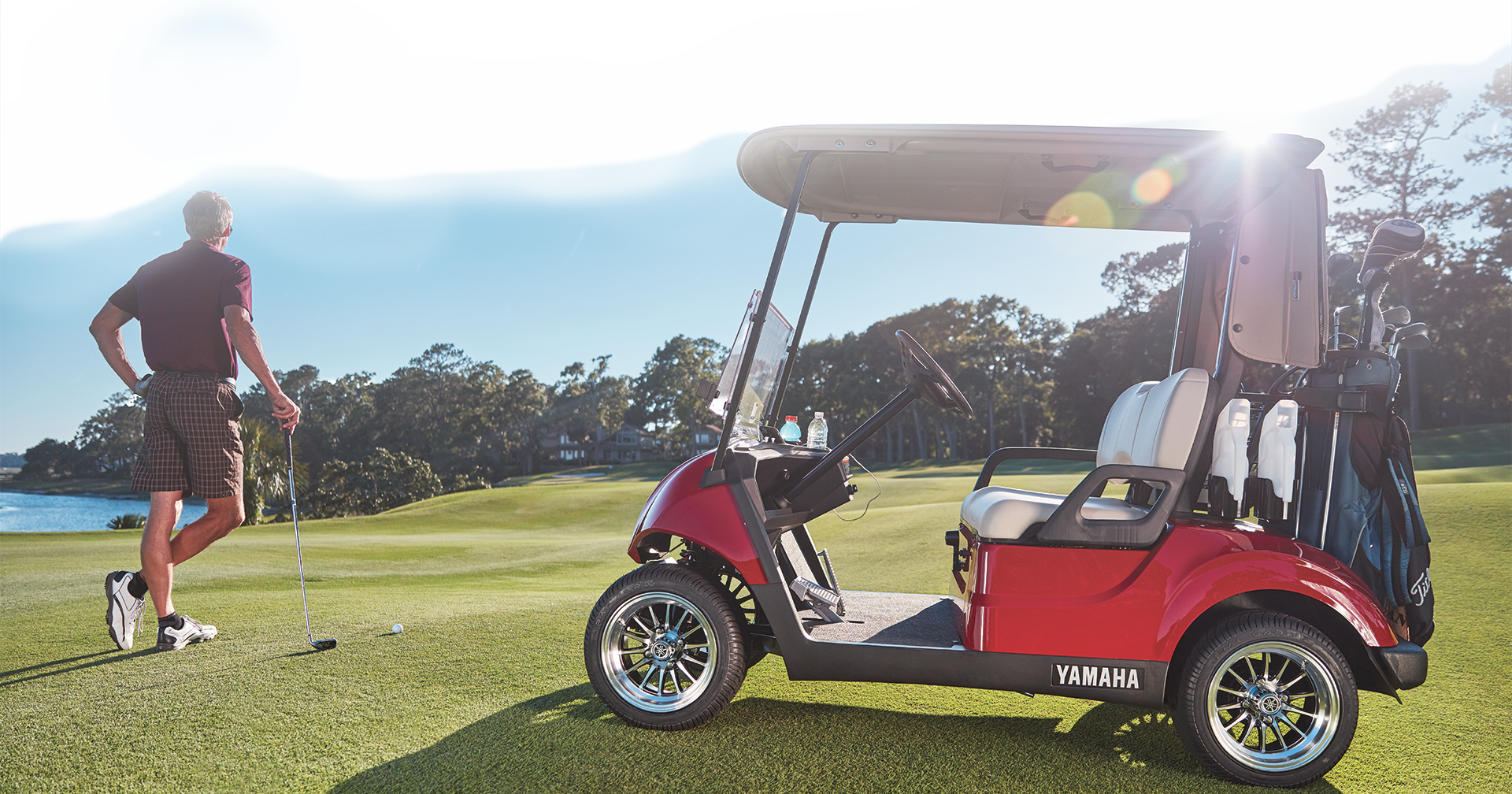 Golfer - Golf Cart (1920x1008), Png Download
