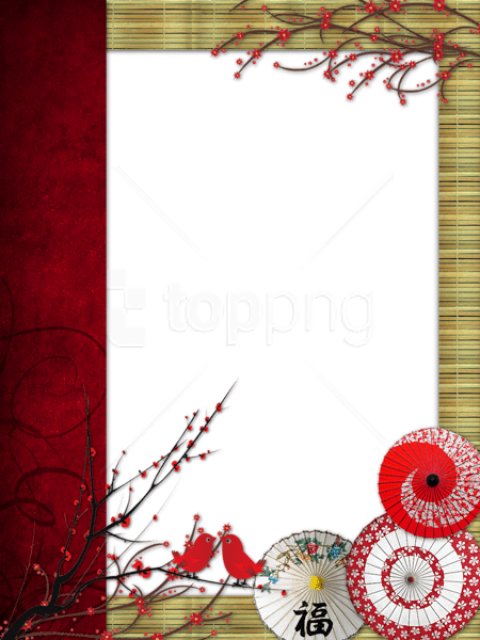 Free Png Best Stock Photos Japanese Stylephoto Frame - Japanese Borders And Frames (480x640), Png Download