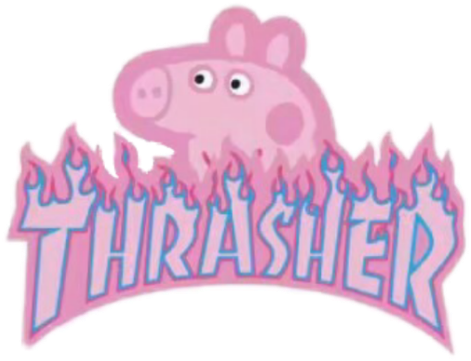 Thrasher Pink Logo Peppapig Peppa Tumblr Thrasher Logo - Tiara (2289x2289), Png Download
