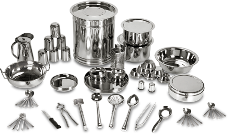 80 Pcs Kitchen Set With Bucket Or Drum For Six Persons - Portafilter (800x495), Png Download