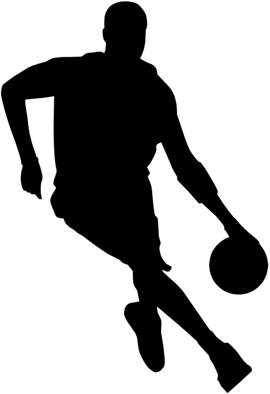 Basketball Silhouette Images Png For Kids - Basketball Player Outline (550x802), Png Download