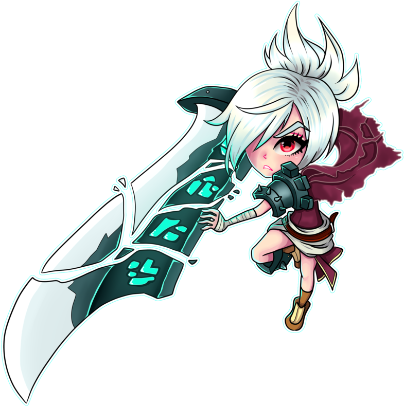Riven,league Of Legends,лига Легенд,фэндомы - League Of Legends Chibi Riven (1024x1028), Png Download