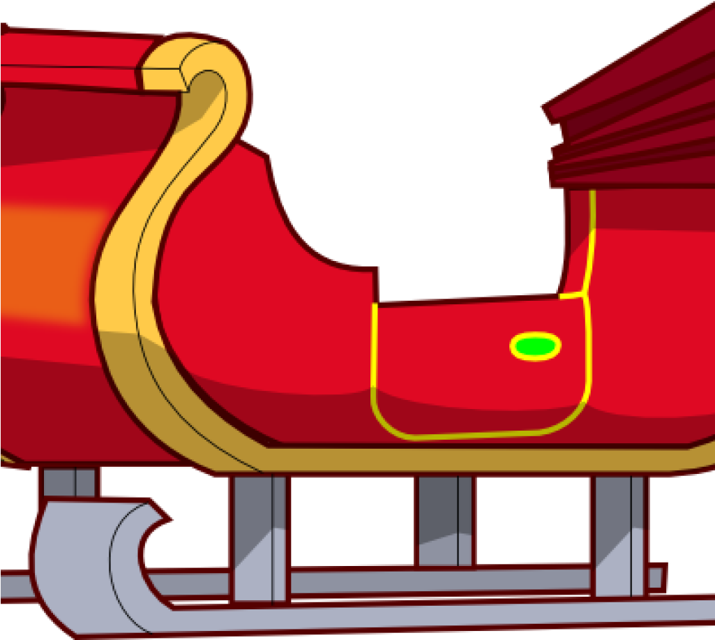 Sleigh Clipart Sleigh Clip Art At Clker Vector Clip - Cartoon Santa Sled (1024x1024), Png Download