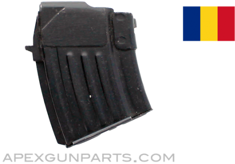 Ak-47 Magazine, 5rd Steel Double Stack, Romanian, Blued, - Leather (650x700), Png Download