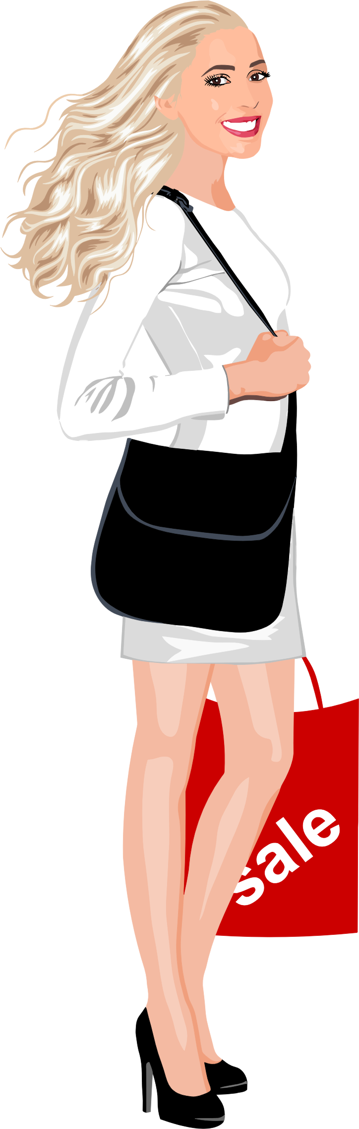 This Free Icons Png Design Of Realistic Shopping Woman (724x2274), Png Download