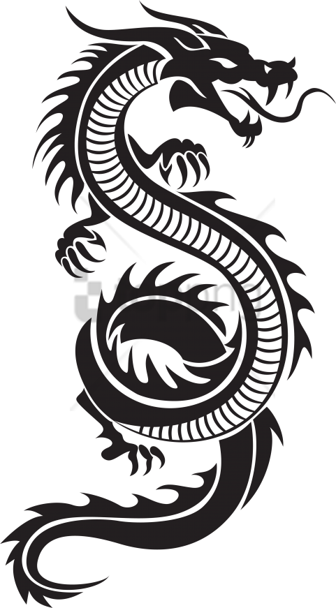 Free Png Chinese Dragon Silhouette Png Image With Transparent - Chinese Dragon Silhouette Png (481x871), Png Download