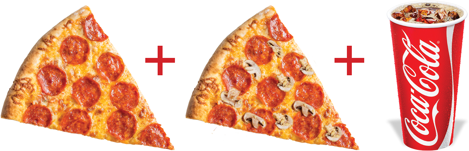 2 Slices & Fountain Soda $6 - California-style Pizza (1600x519), Png Download