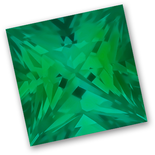 9x9mm Princess Cut Gem Quality Chatham Lab Grown Emerald - Triangle (590x590), Png Download