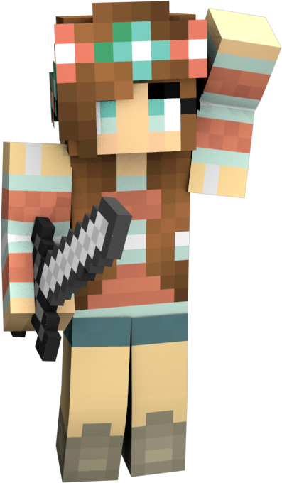 Bow Minecraft Girl Skin - Minecraft Avatar People Girl (1280x720), Png Download