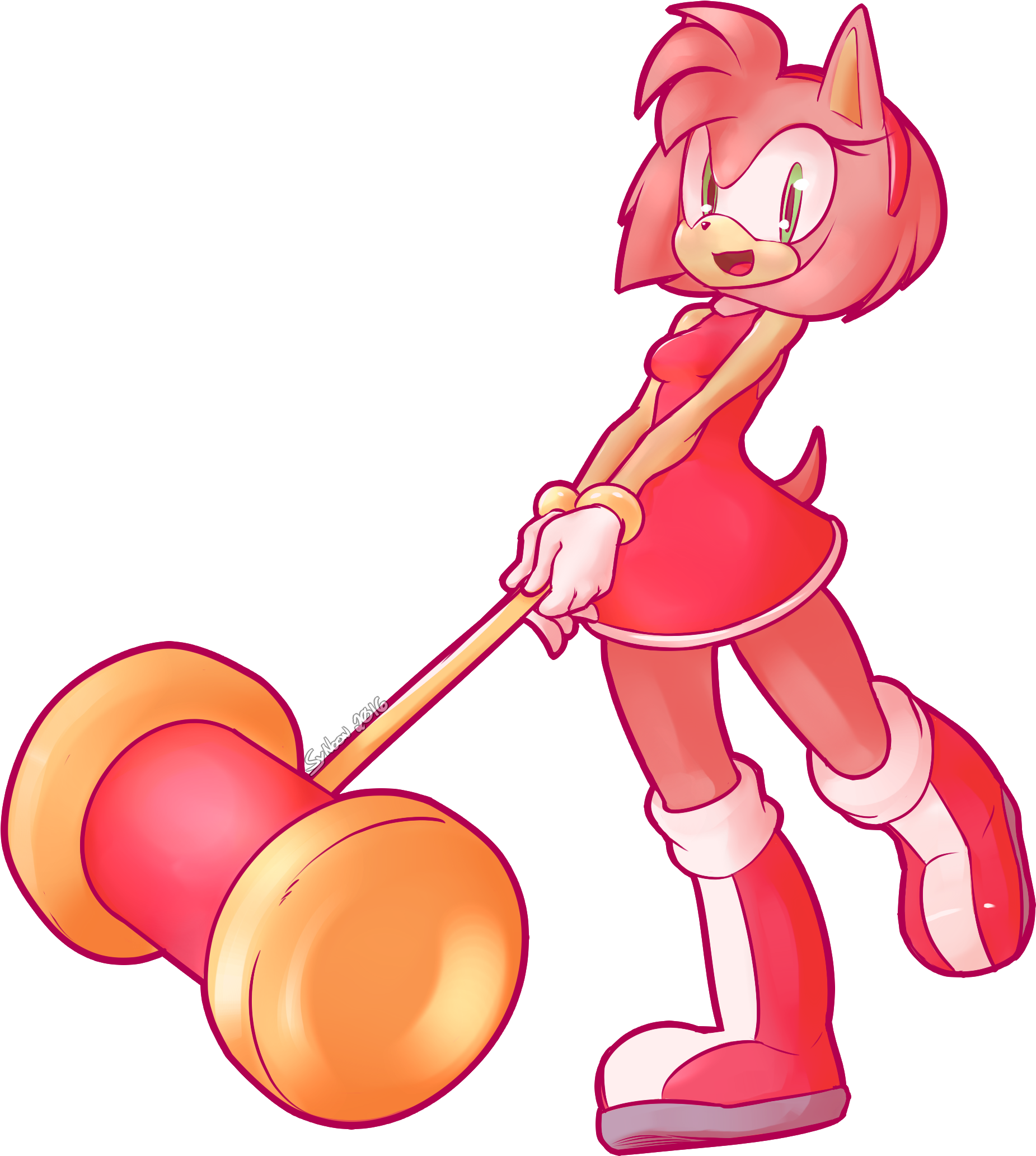 Amy Rose - Cartoon (3000x3000), Png Download
