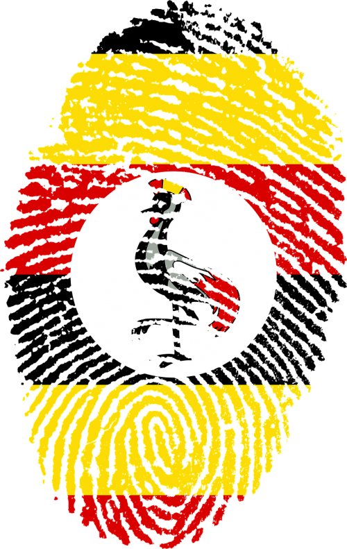 Uganda Flag Fingerprint (500x791), Png Download