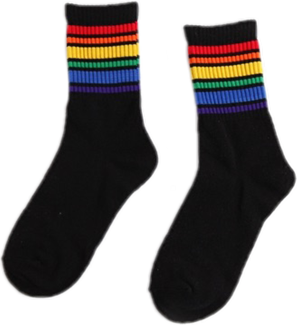 #rainbowsocks #socks #png #clothes #clothingpng #aesthetic - Sock (1024x1118), Png Download