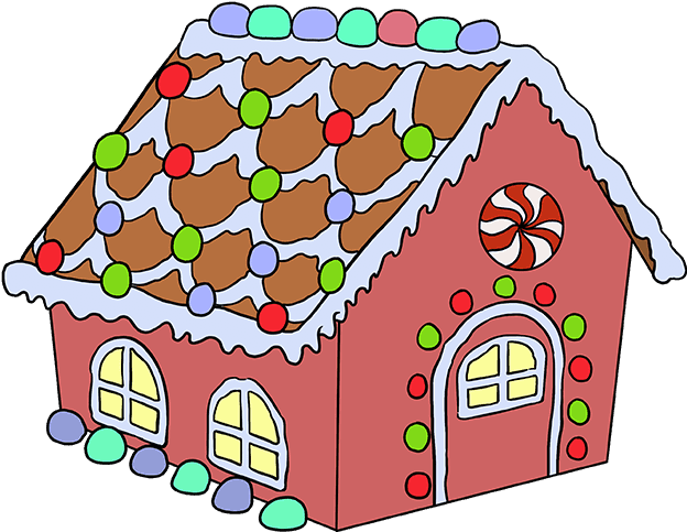 How To Draw Gingerbread House - Gingerbread House (680x678), Png Download